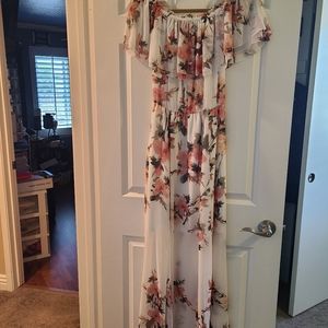 Floral chiffon long dress